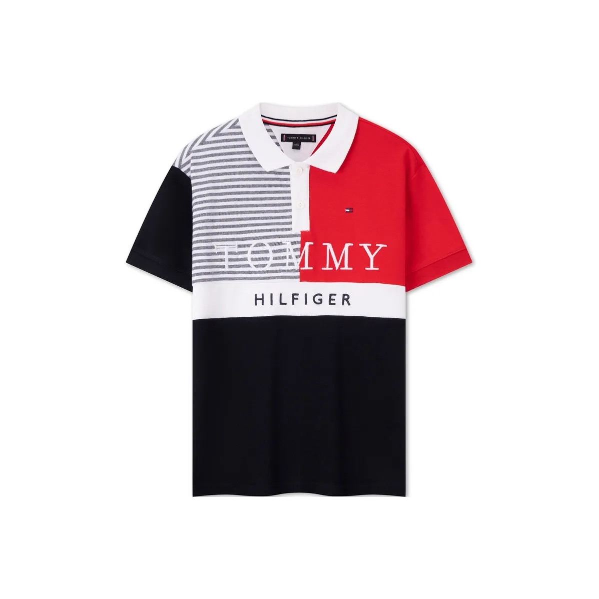 Tommy Hilfiger рубашка темно-синяя белая красная с полосами детская