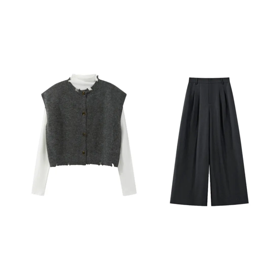 POPO.INFO Casual Suit Women's Gray