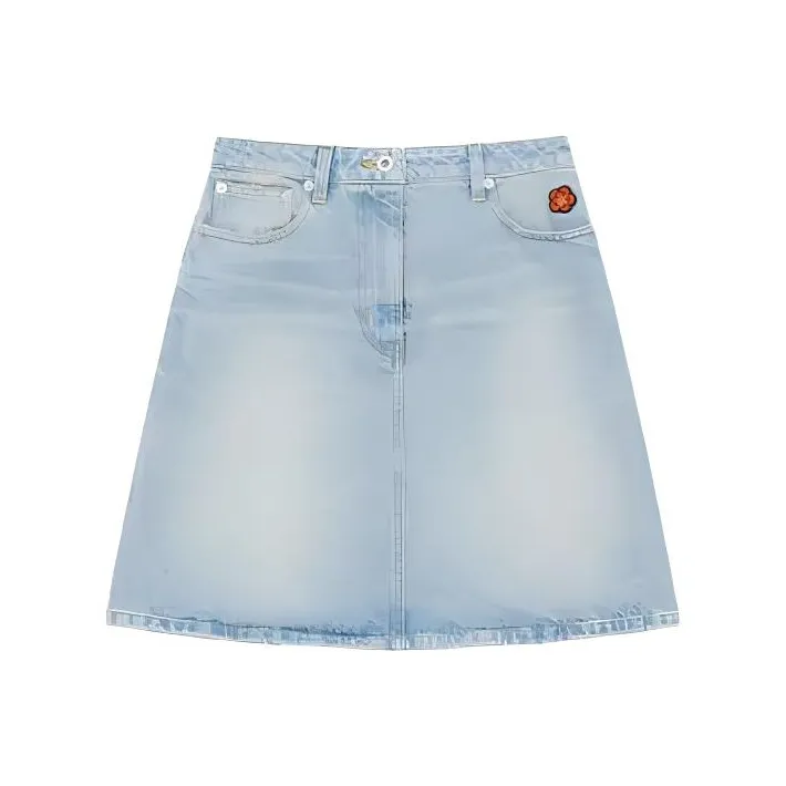 KENZO Straight Hem Denim Skirt