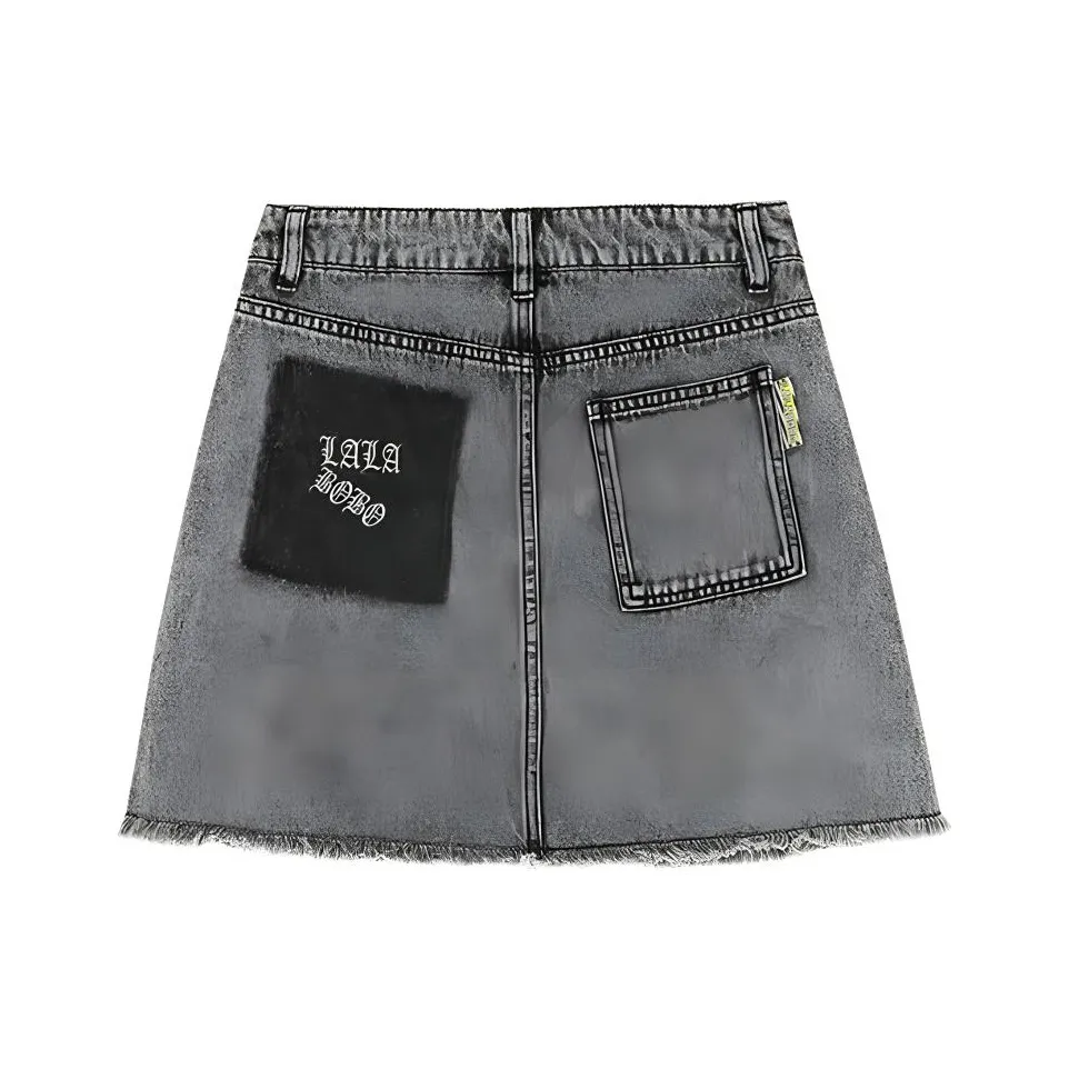 LALABOBO Denim Short Skirts Women's Gray