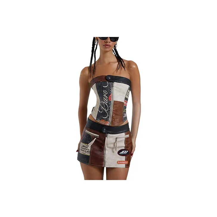 Jaded London Многоцветные Женские Кожаные Короткие Юбки