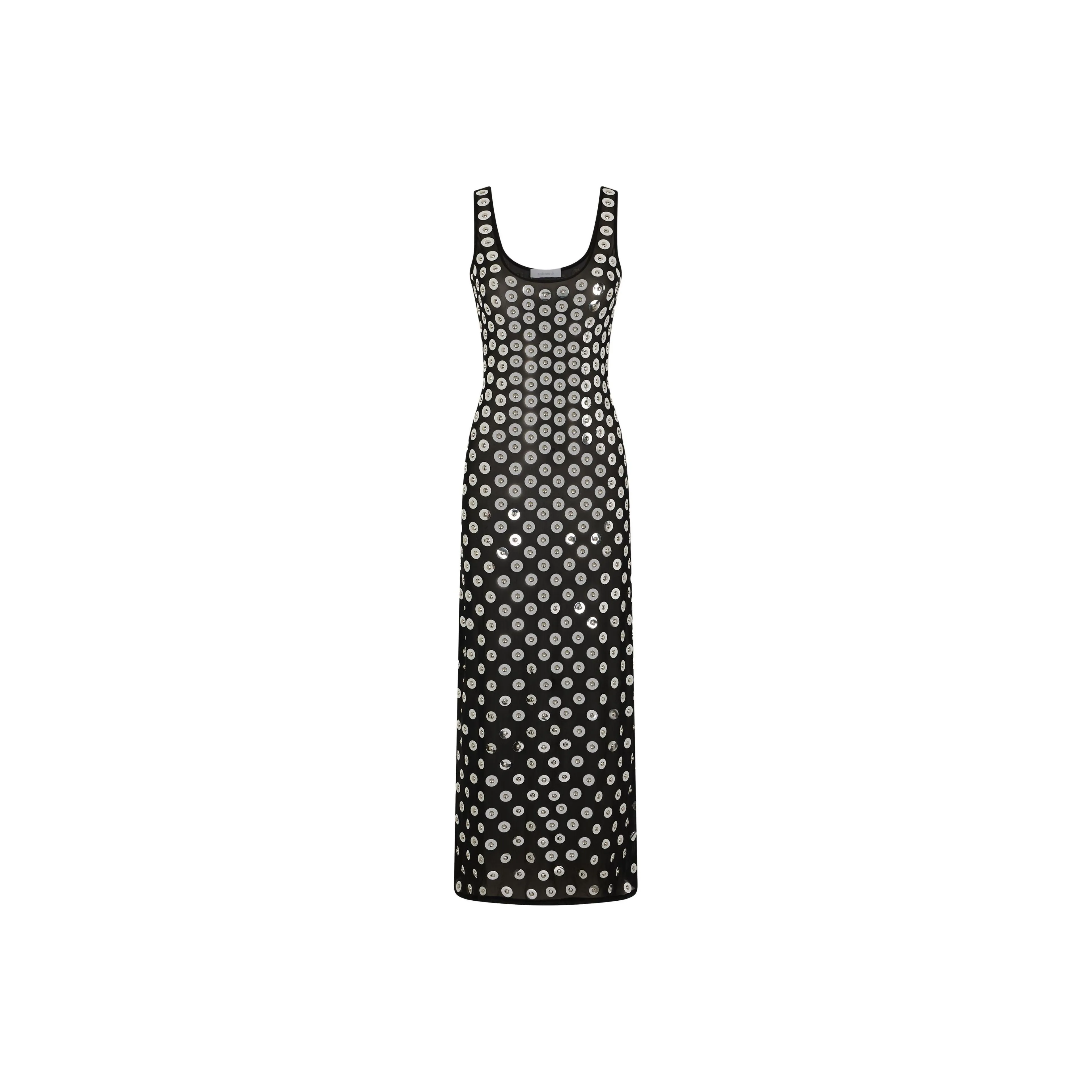 Paco Rabanne Hot Fix Embroidered Midi Dress