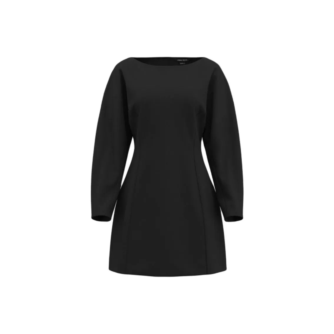 URBAN REVIVO Длинное платье с длинными рукавами женское глубокий черный