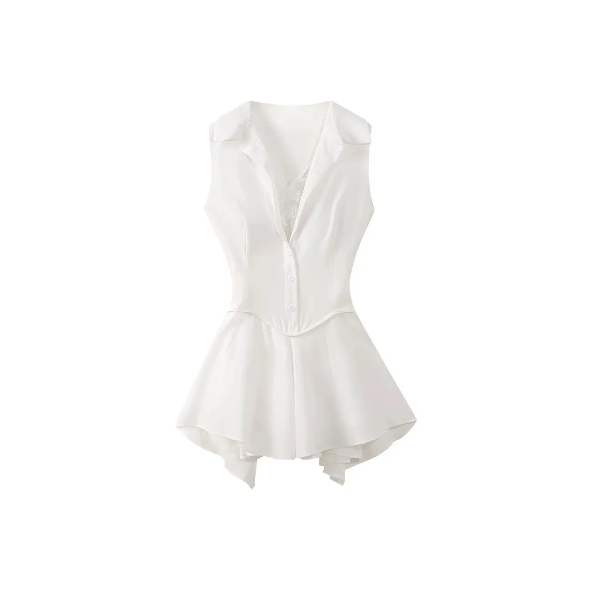 POPO.INFO Sleeveless Dress Women's White