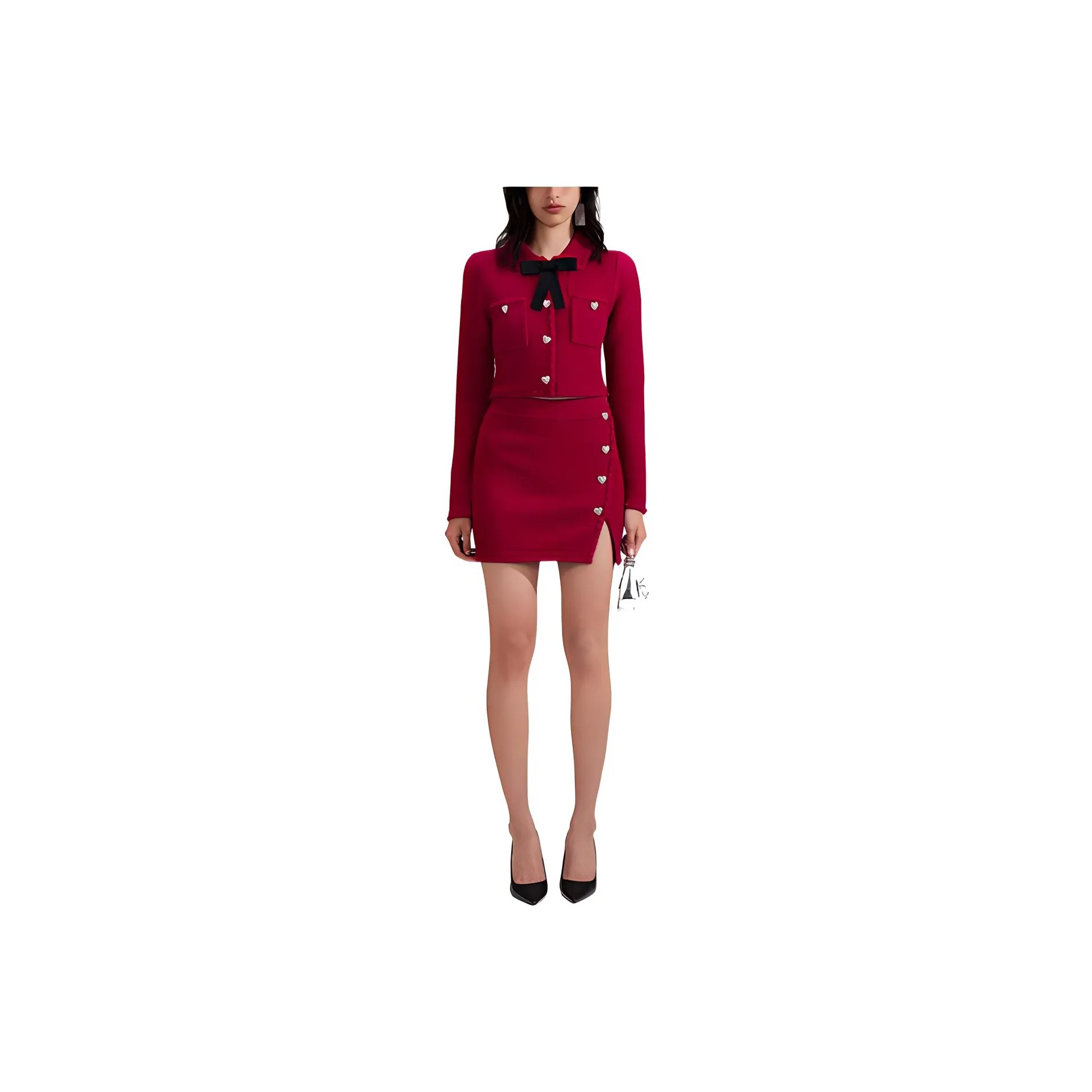 Self portrait Casual Short Skirts Women's Red