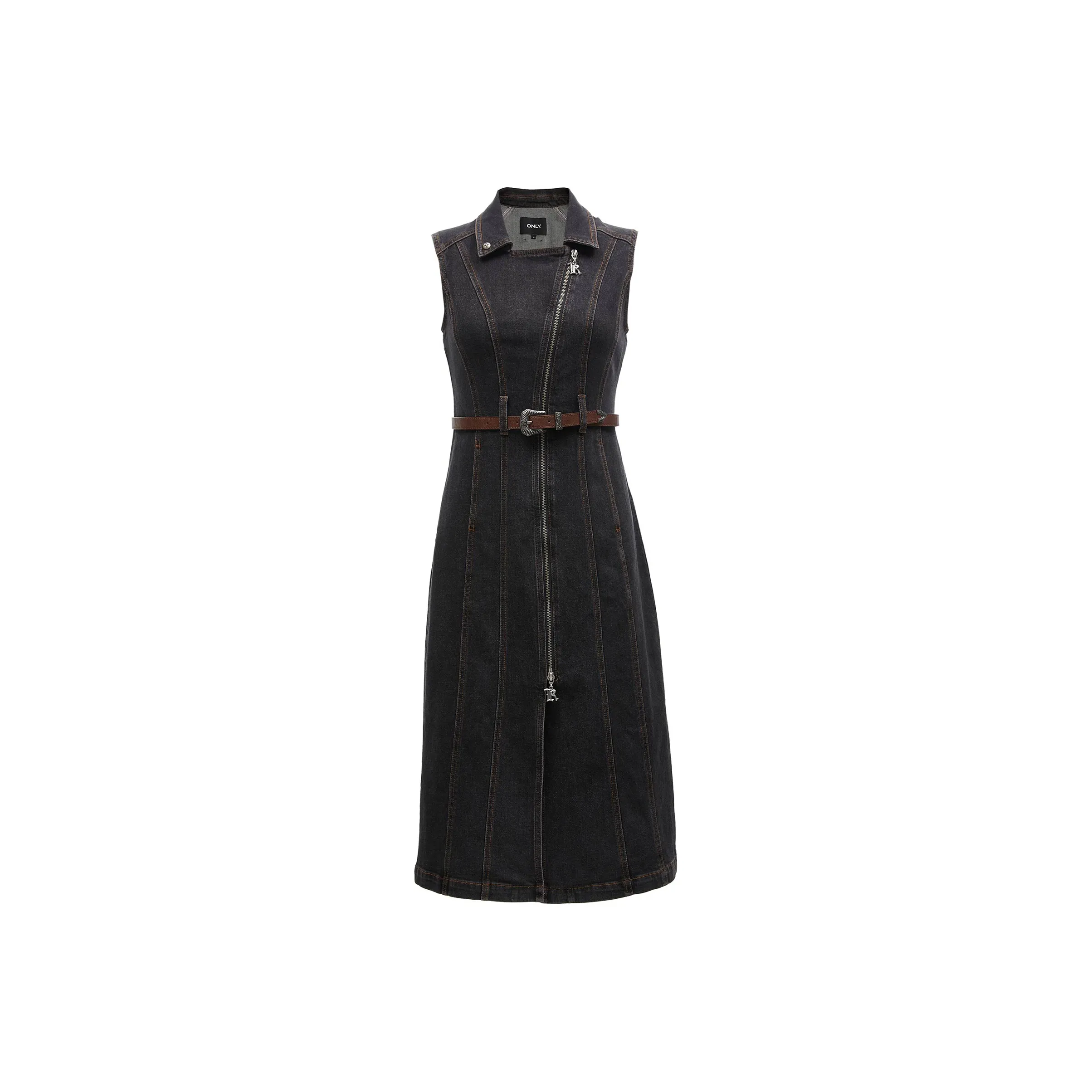 ONLY Без рукавов Платье Женское Темно-джинсово-серое