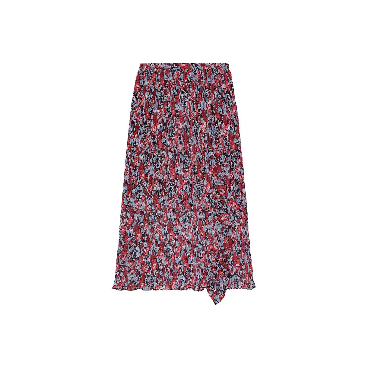 GANNI FW23 Повседневная длинная юбка женская настоящий красный