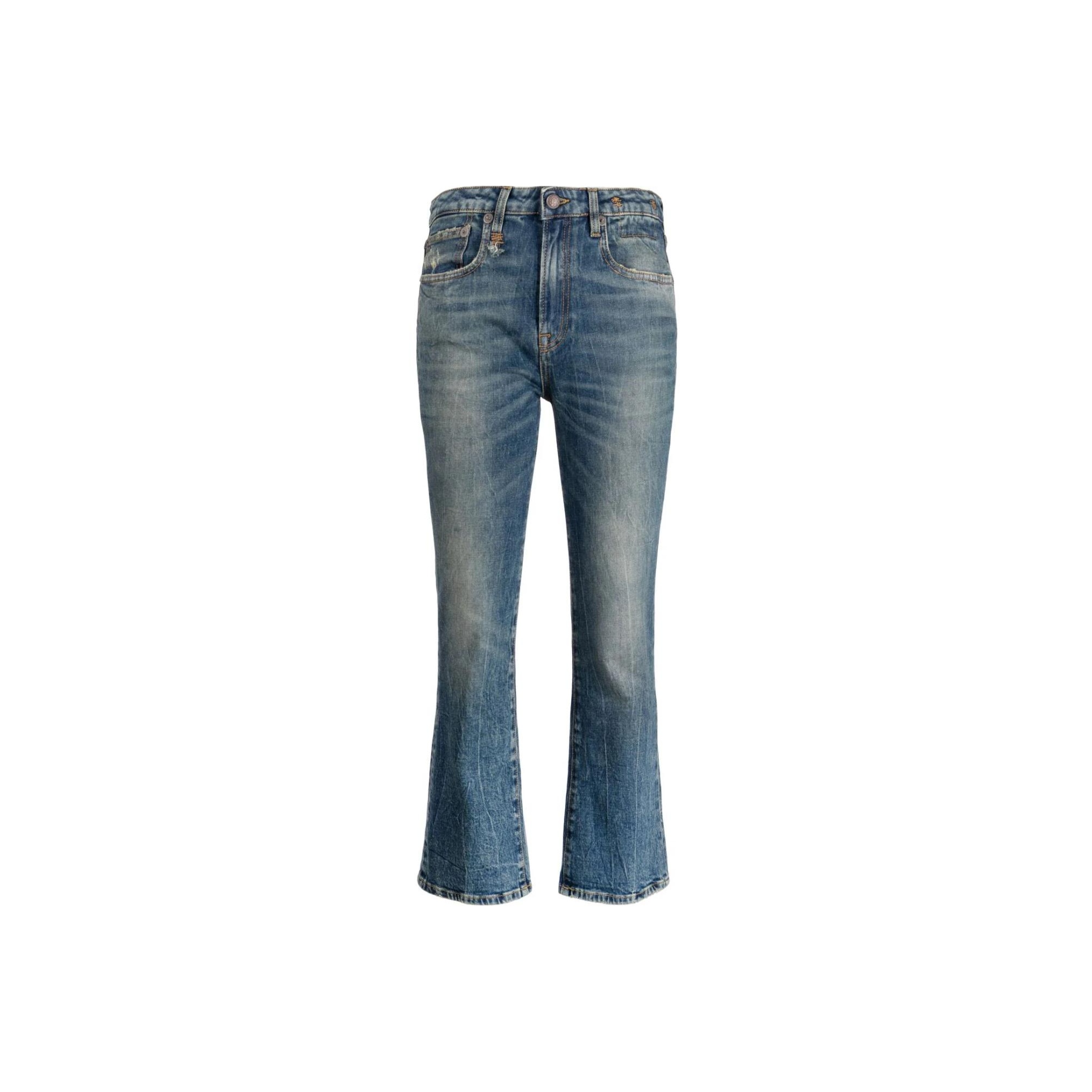 【PORTERNA】Nudic Low Flared Jeans flame low rise slim flared leg jeans - Metro Blue - Medium