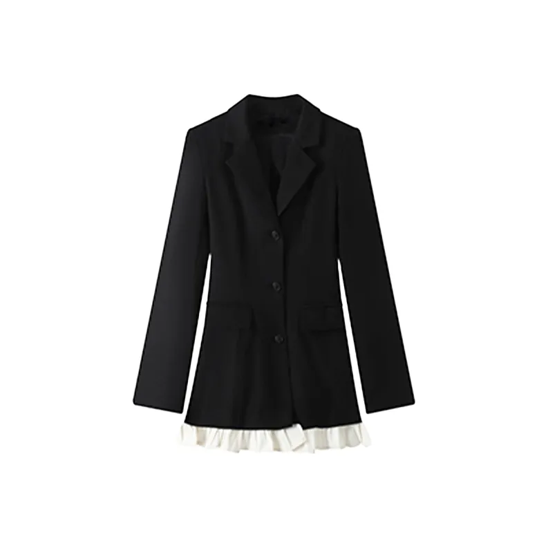 PAZZO Длинное платье с длинными рукавами женское черное