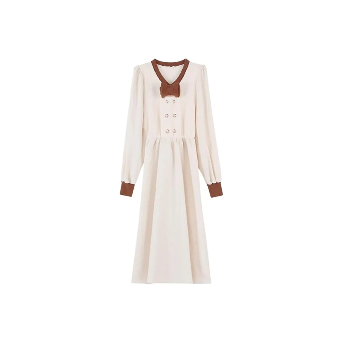 ABBY GODDESS Long Sleeved Dress Women's Apricot