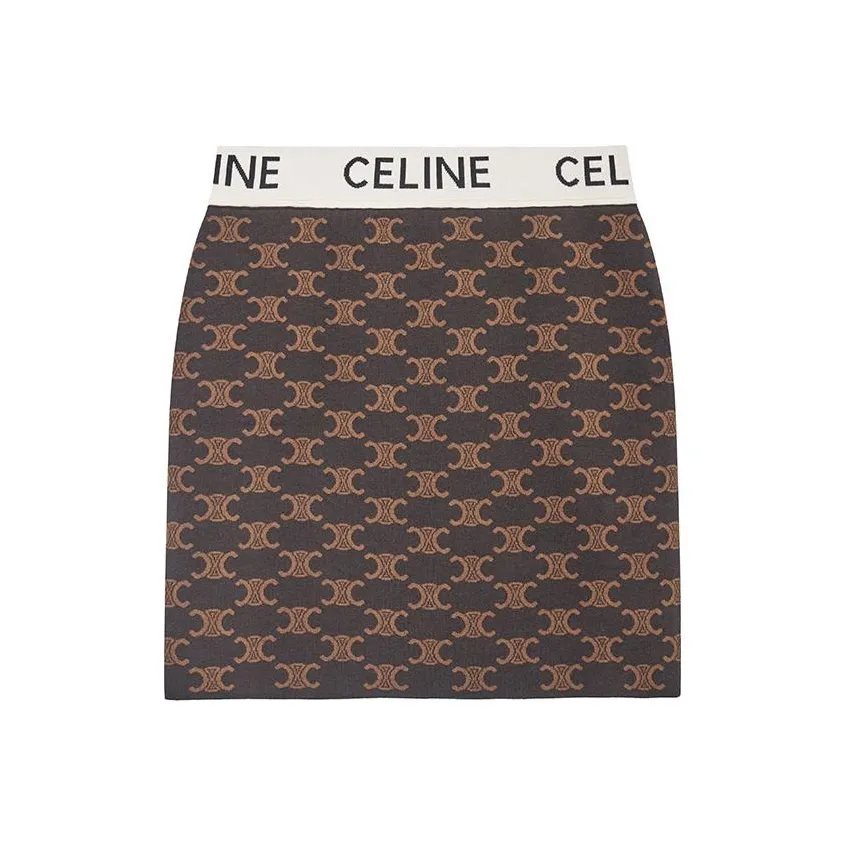CELINE Monogram Logo Waistband Mini Skirt