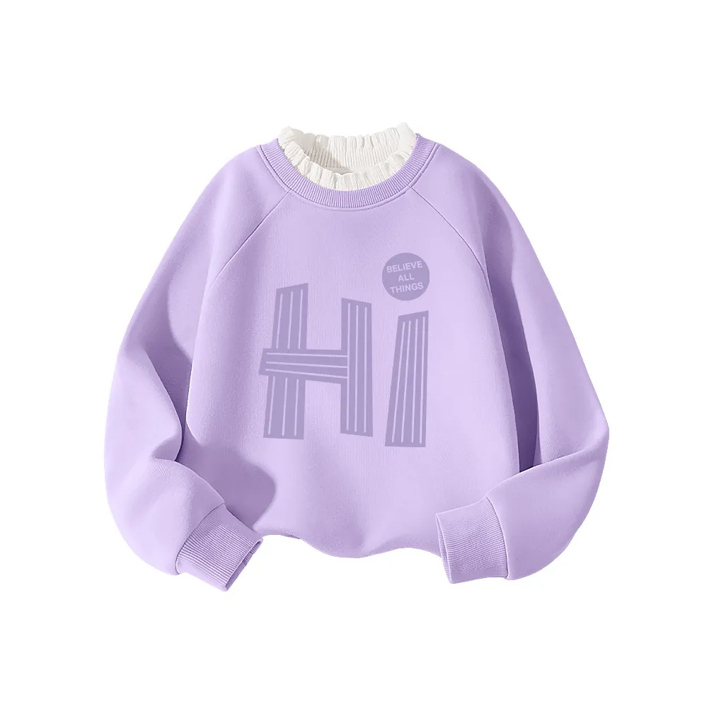 La Chapelle Kids Свитшот Hello Светло-фиолетовый Фиолетовый Детский