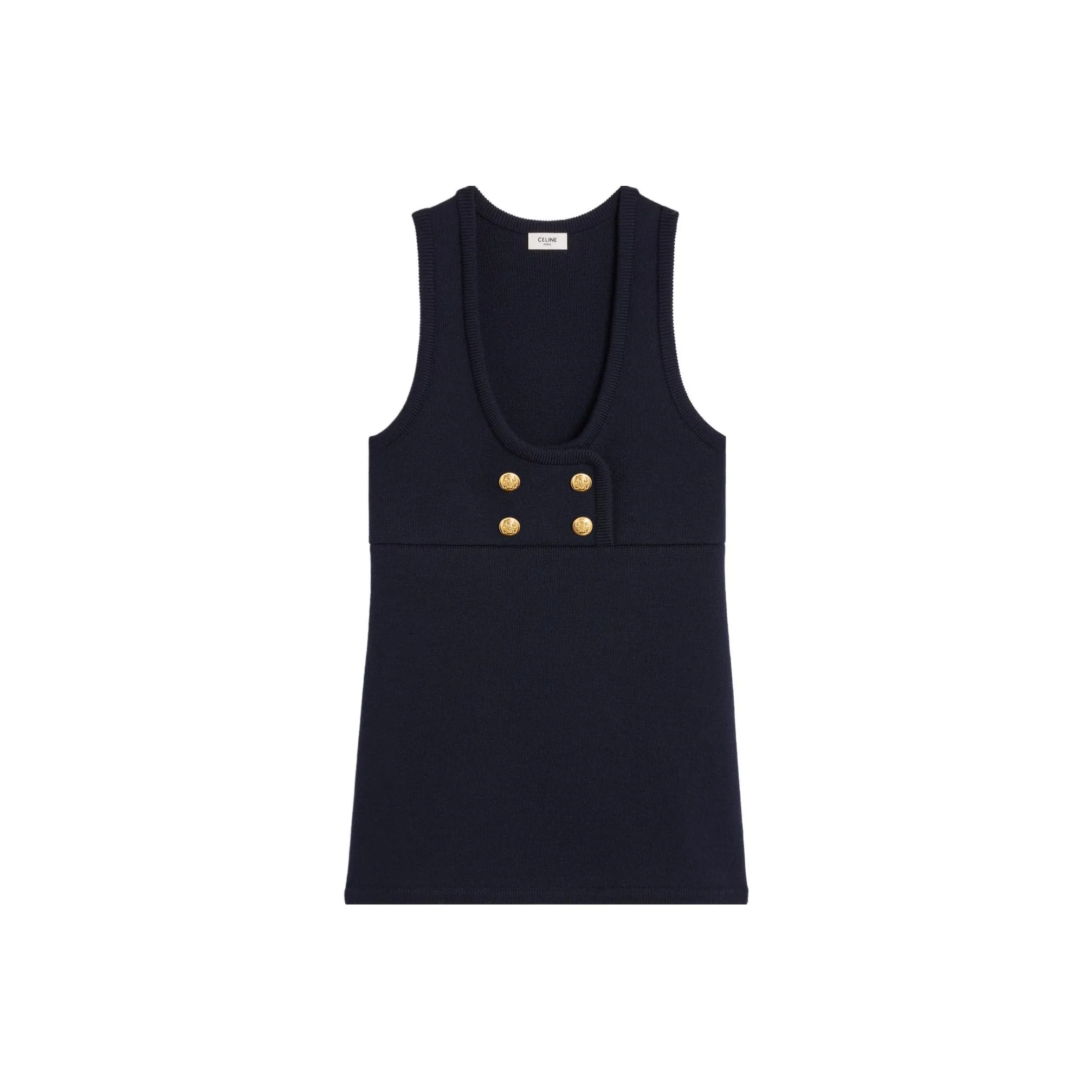 CELINE Tunic Mini Dress In Interlock Wool