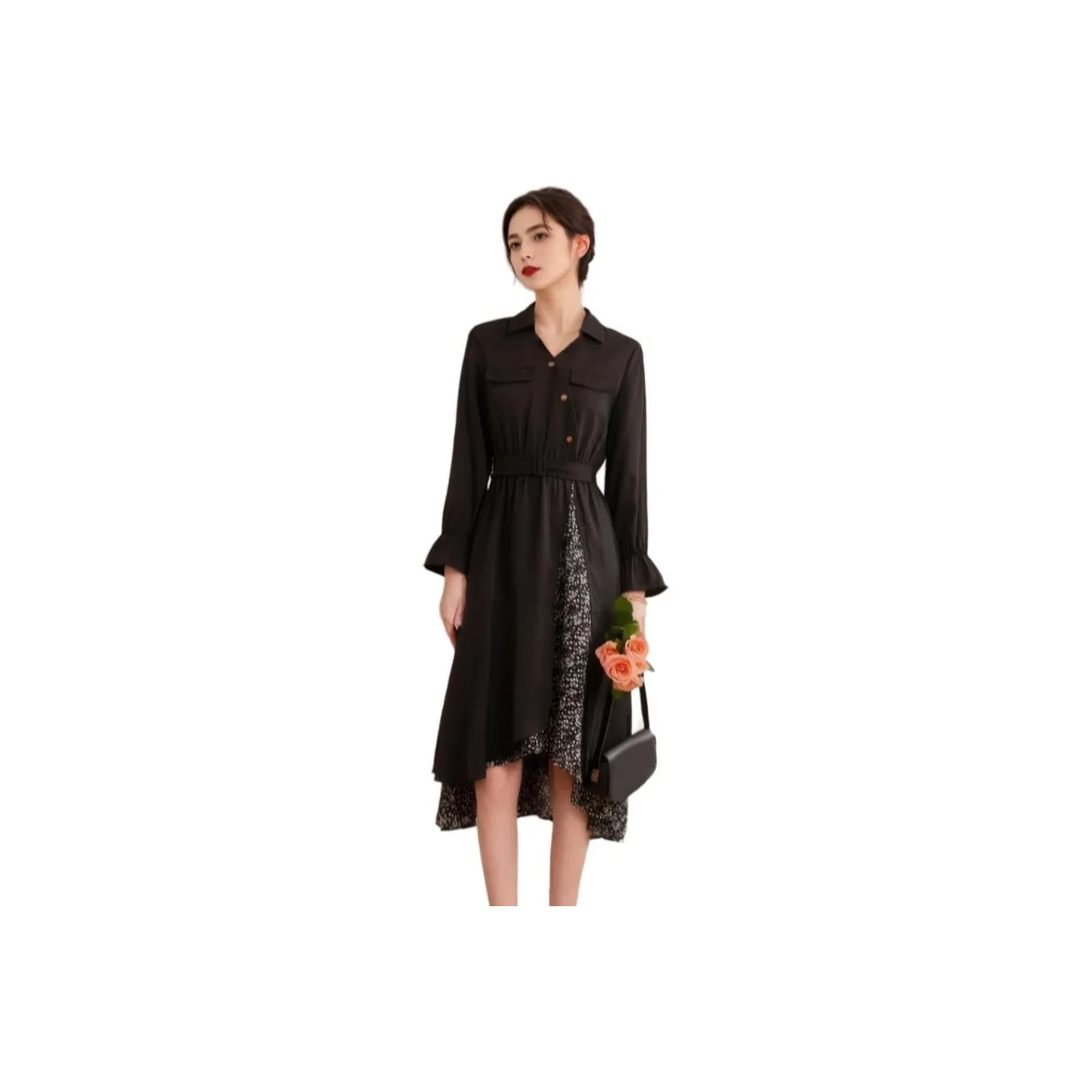 PLANE DRIFT Long Sleeved Dresses Women's Black