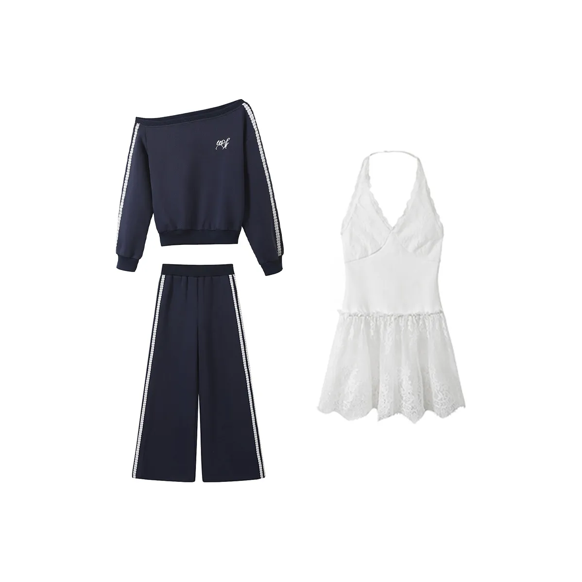 FLIM Casual Suit Women's Navy Blue