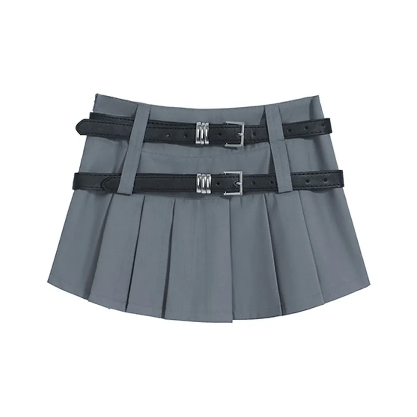 LOKUINTUS Casual Short Skirts Women's Light Gray