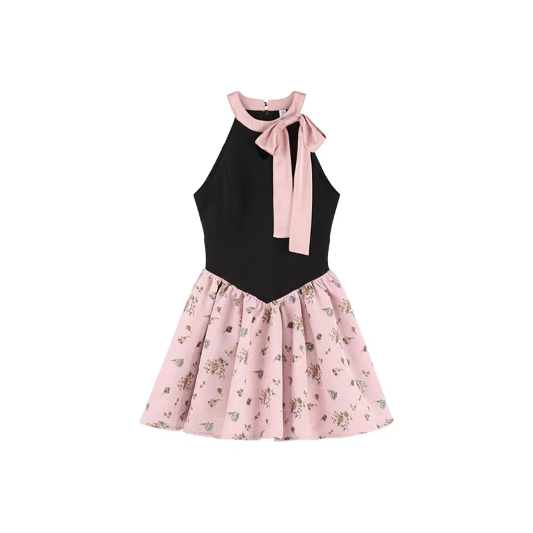 PAIN OR PLEASURE Sleeveless Dress Women's Black & Pink