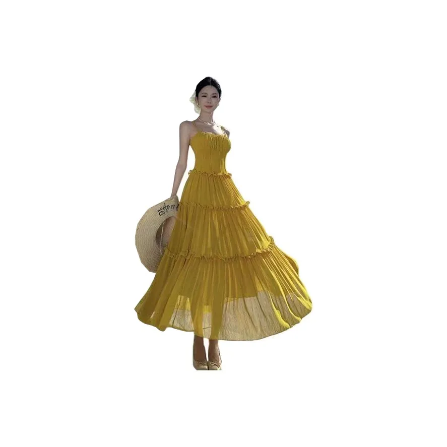 Frustration Garden Платье-юбка Женское Желтое