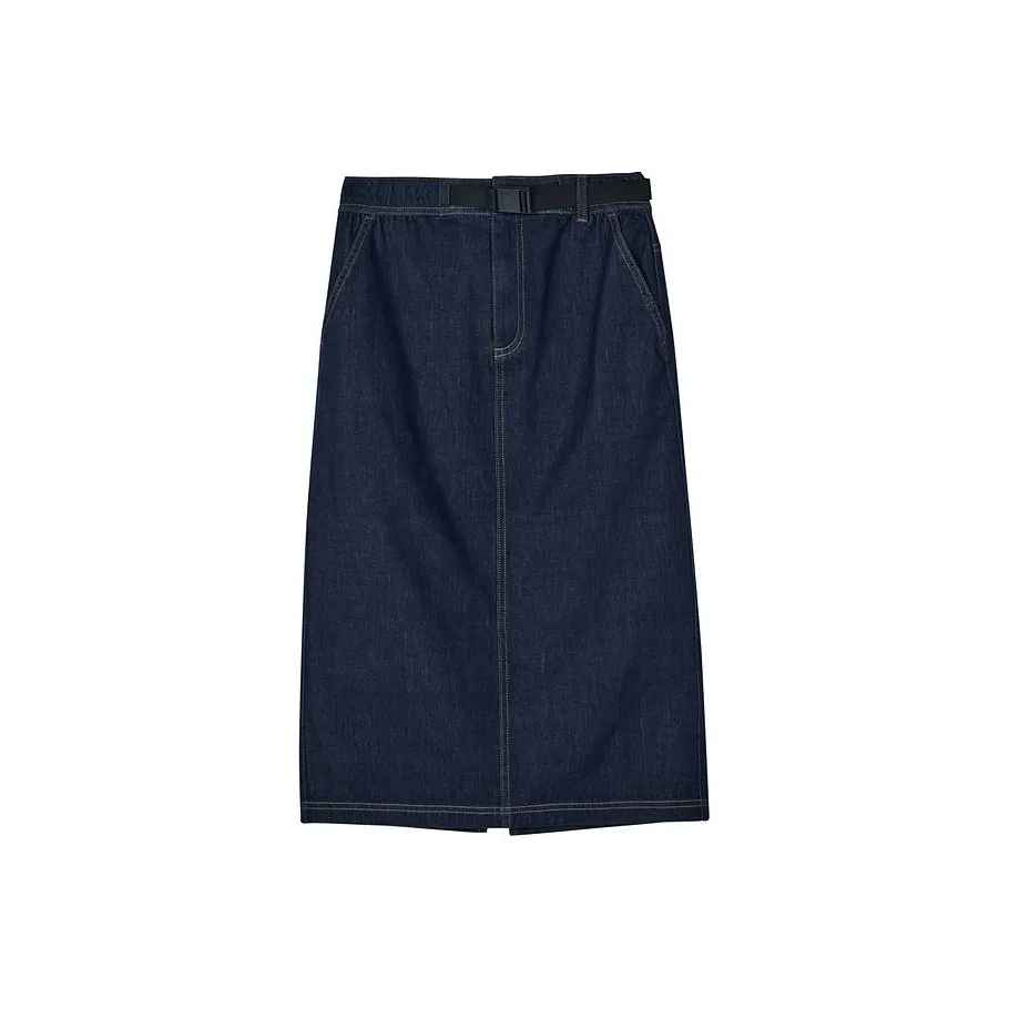 Skechers Повседневный Длинный Юбка Женская Темно-Синий Деним