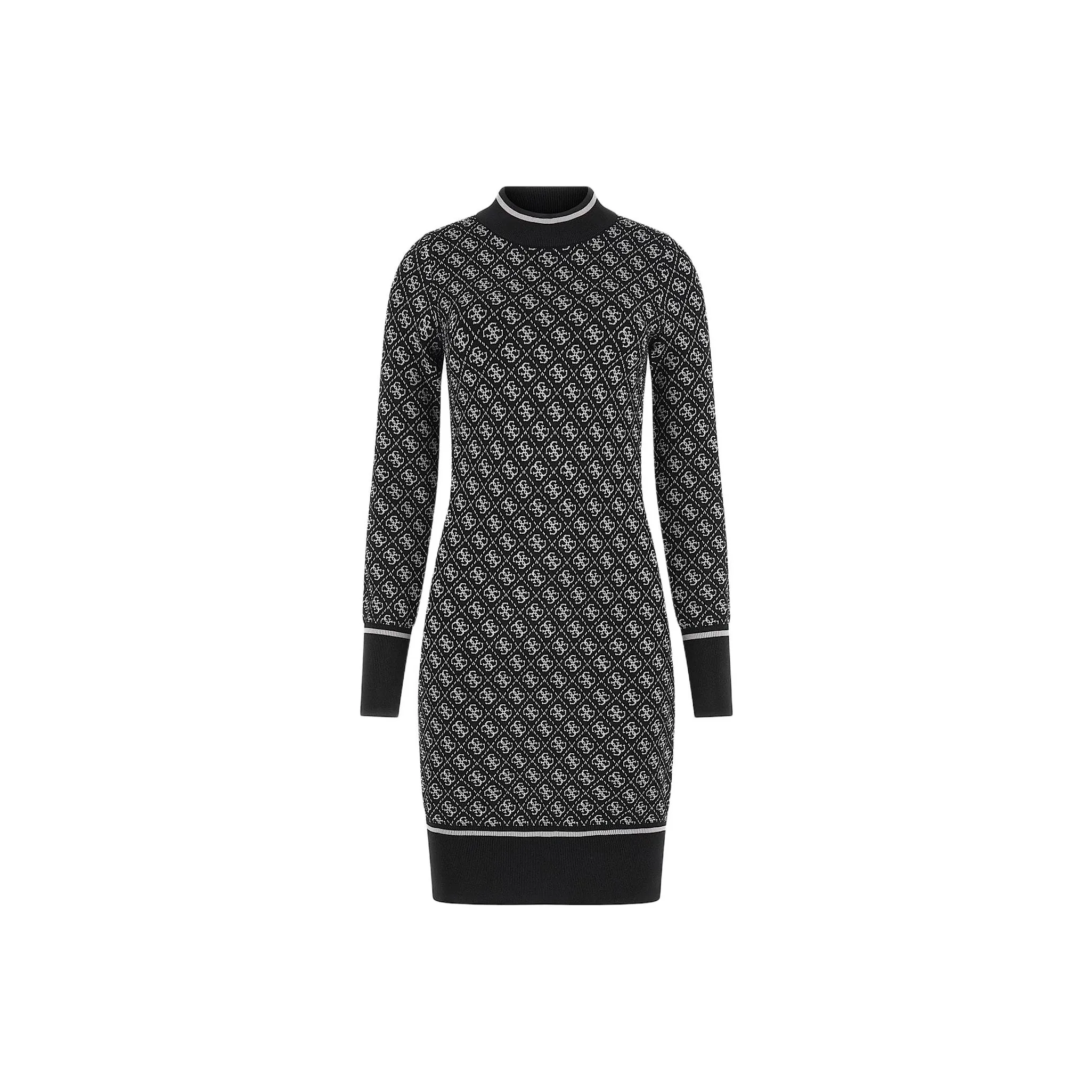 GUESS 4g Logo Mini Sweater Dress Long Sleeved Dresses Women's Black