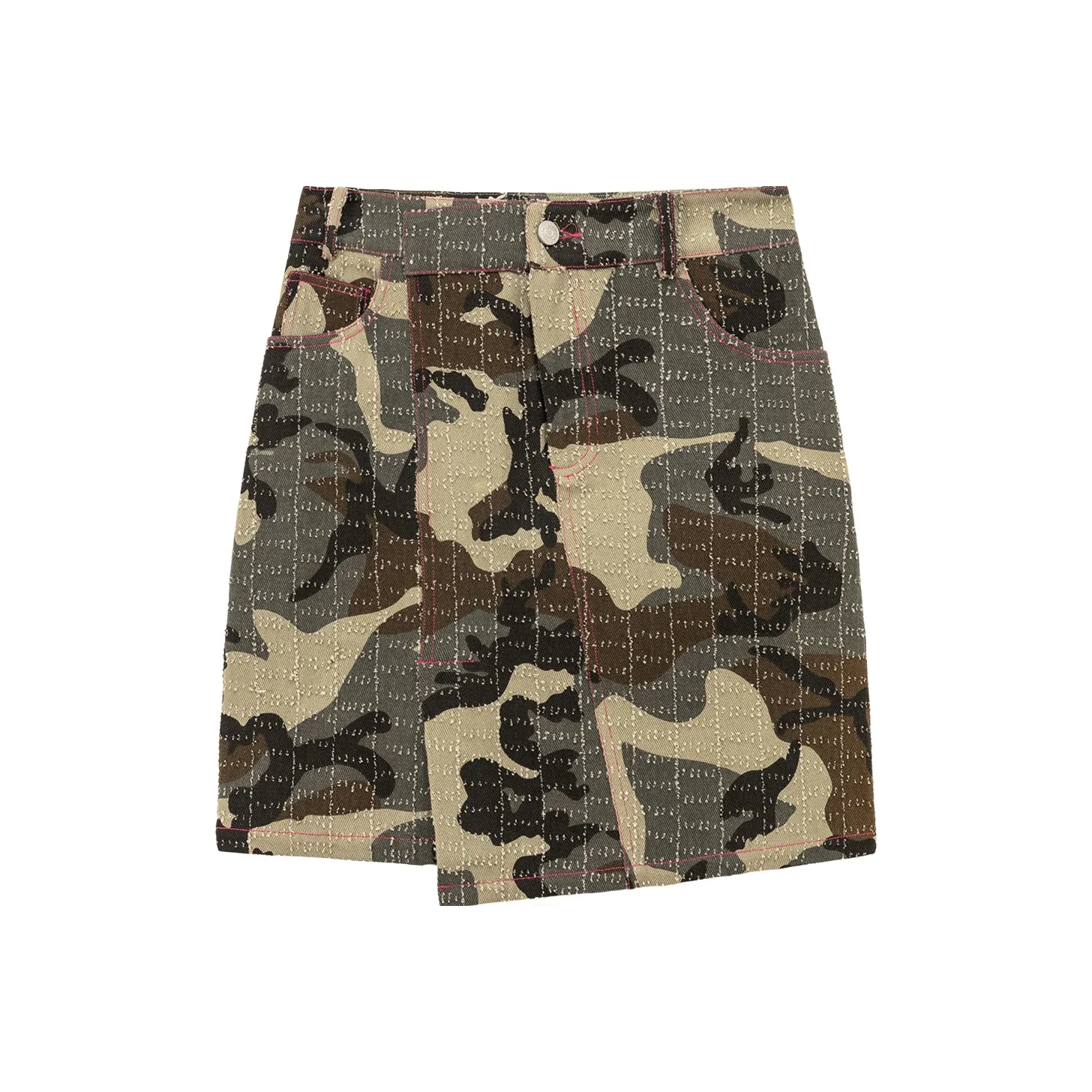 CHUU Повседневные короткие юбки женские зеленого камуфляжа