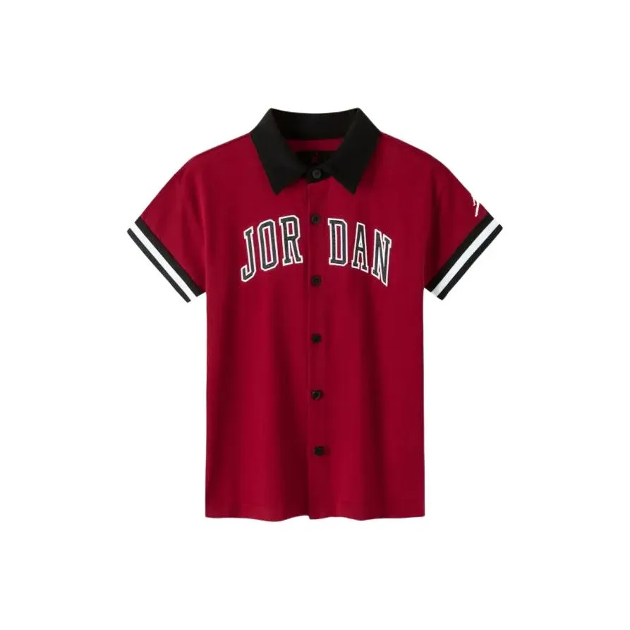 Джордан Красный Kids T-рубашки