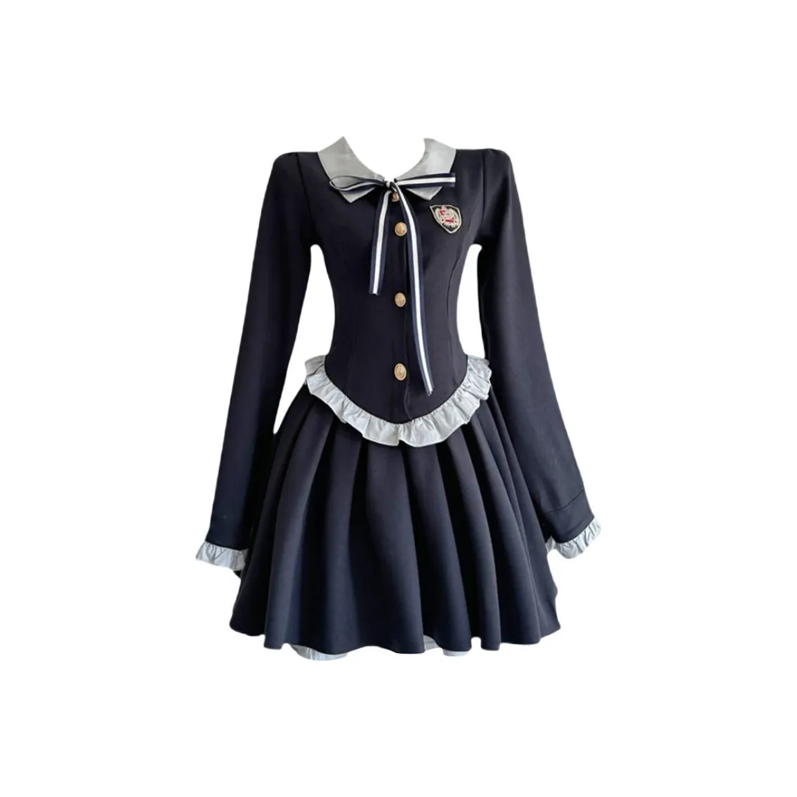 AFGGD Длинное платье с длинными рукавами женское темно-синий