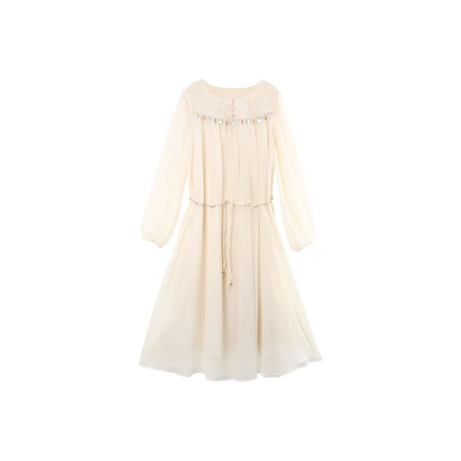 A Paradise For Awakening Длинное платье с длинными рукавами женское цвет экрю