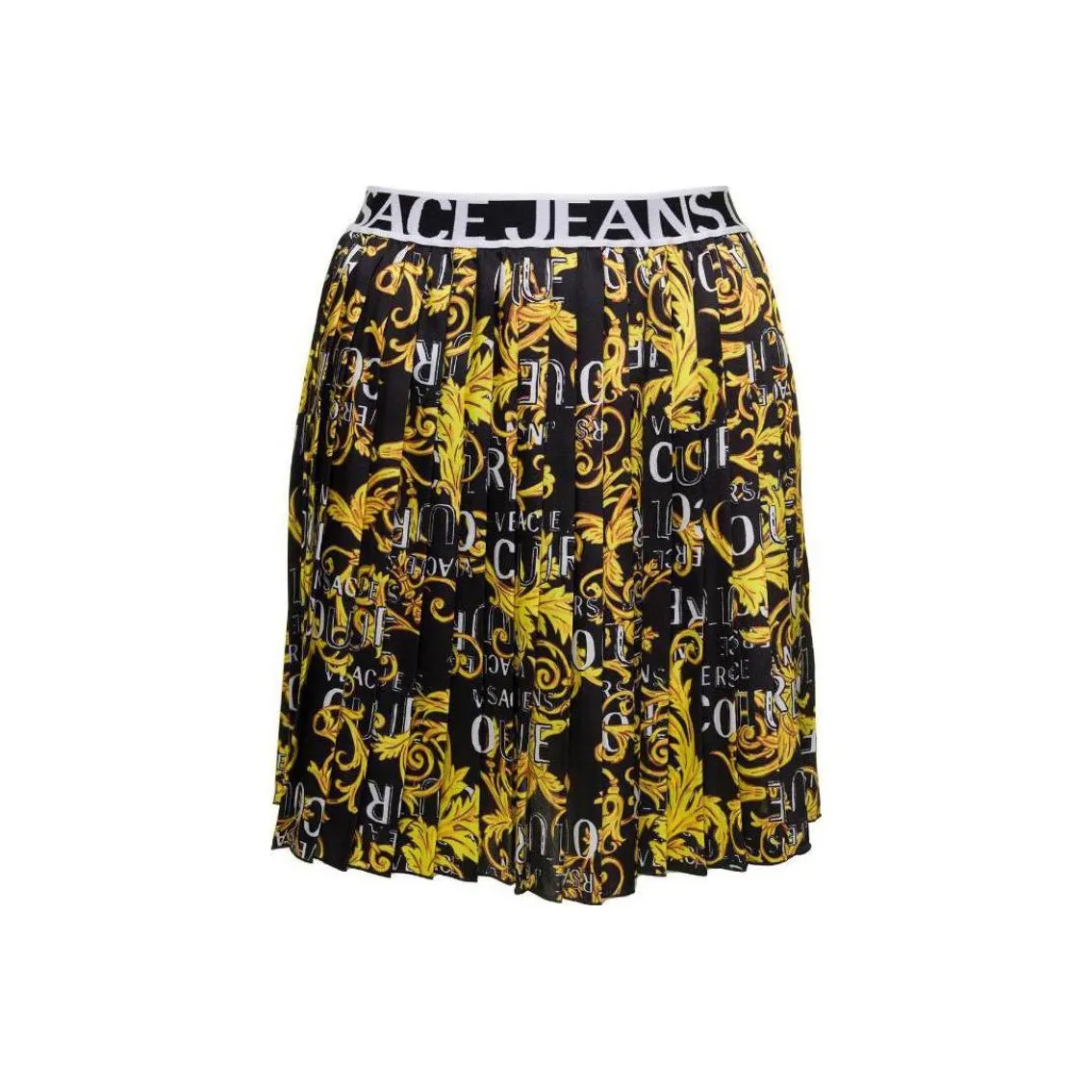VERSACE JEANS COUTURE Logo Print Pleated Skirt
