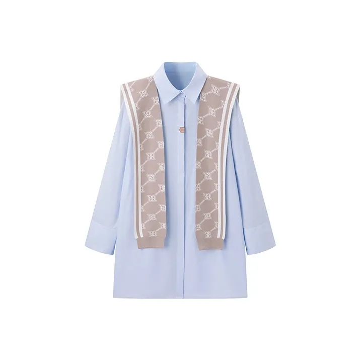 PEACEBIRD Длинное платье с длинными рукавами женское синее