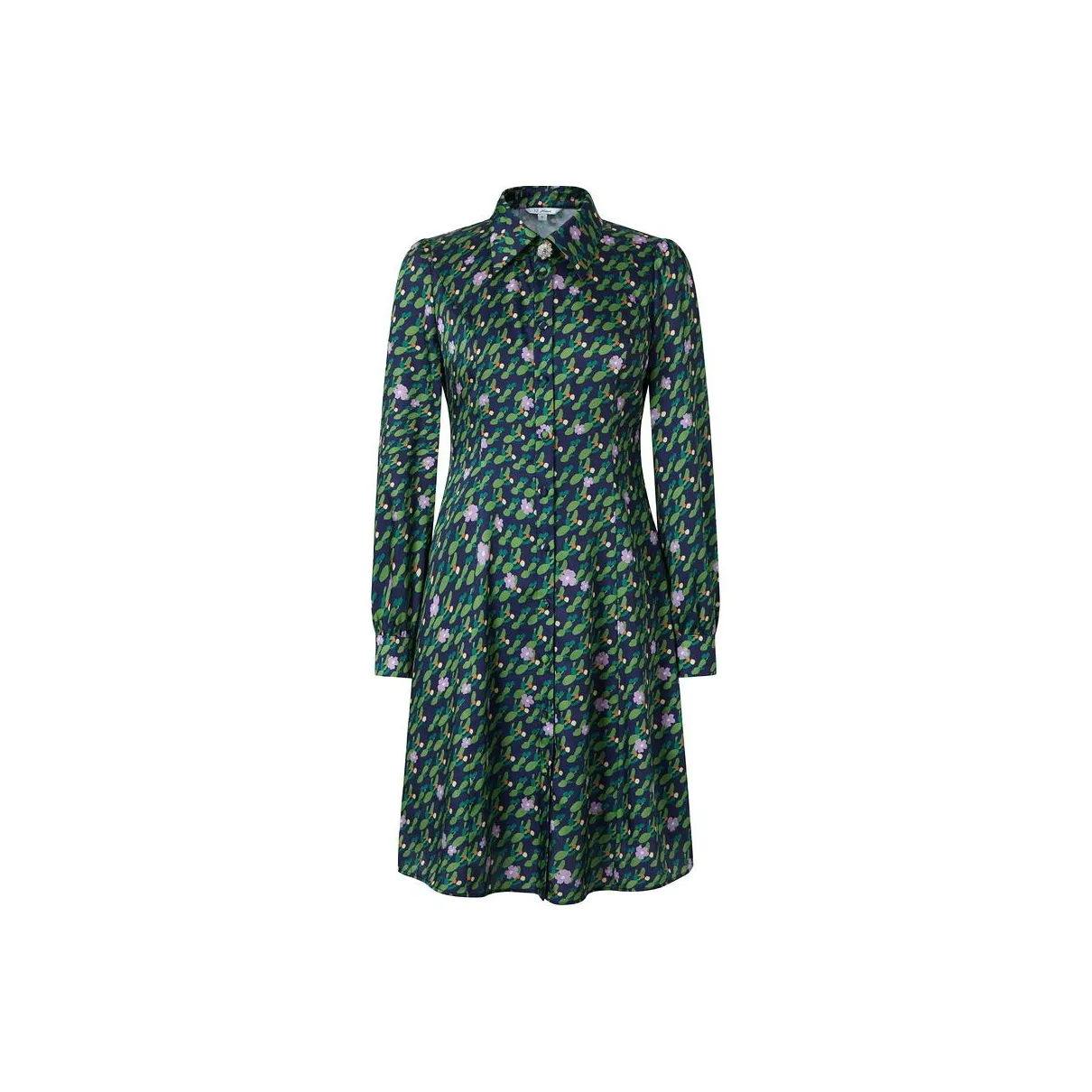 JZ. ANNAKRO Long Sleeved Dress Women's Floral Dark Blue