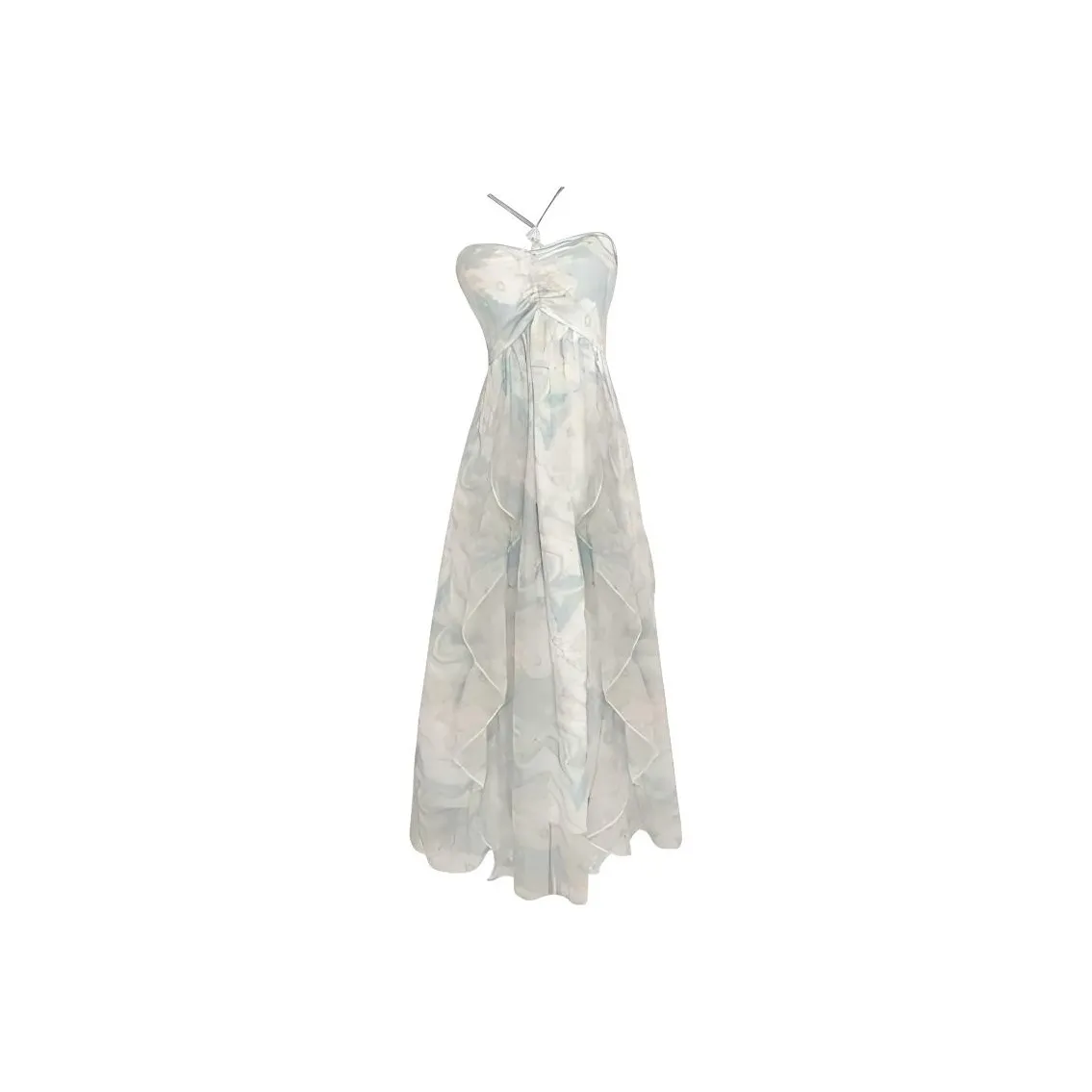 TASTILY Slip Dresses Women's White Blue