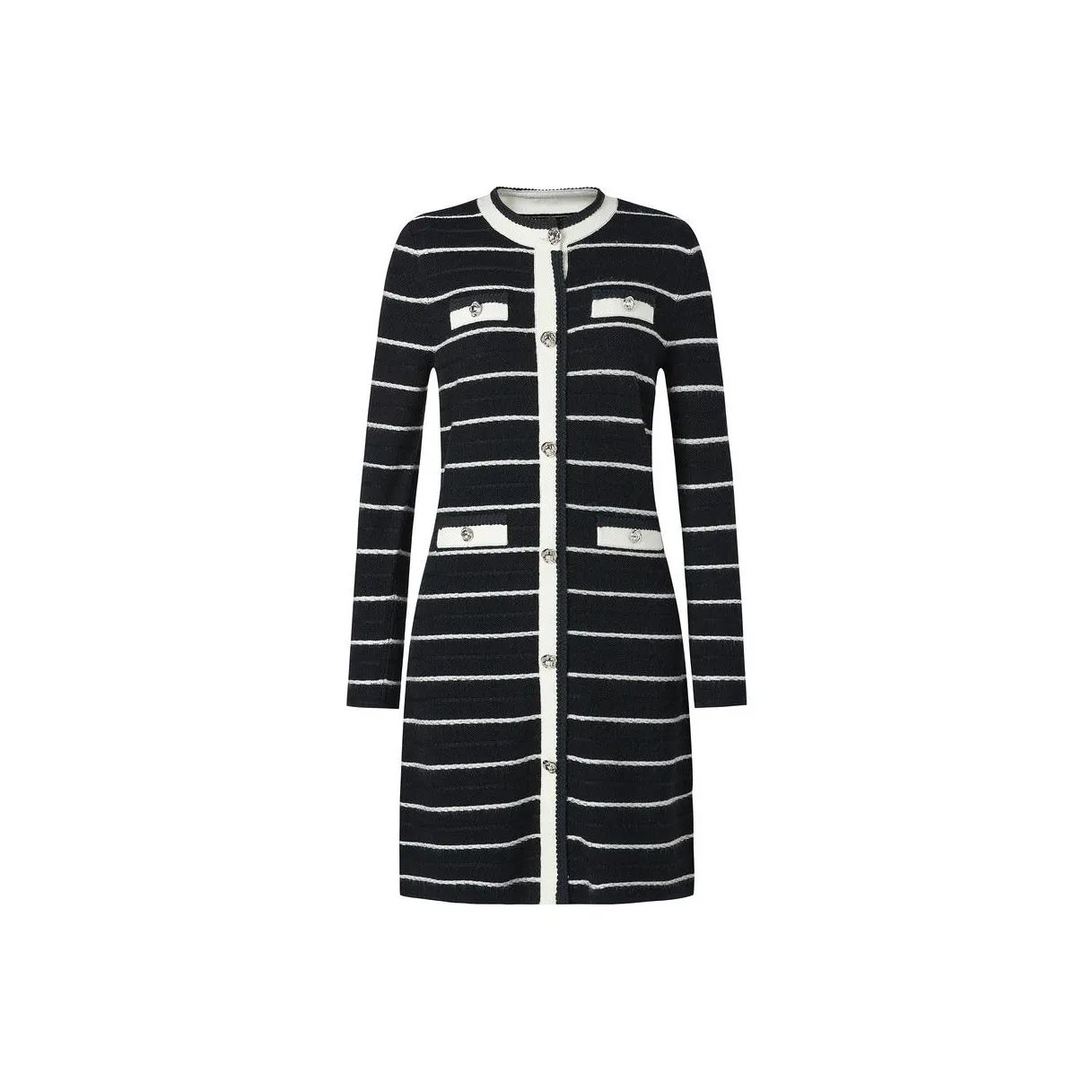 JZ. ANNAKRO Длинное платье с длинным рукавом женское простой дизайн черный цвет