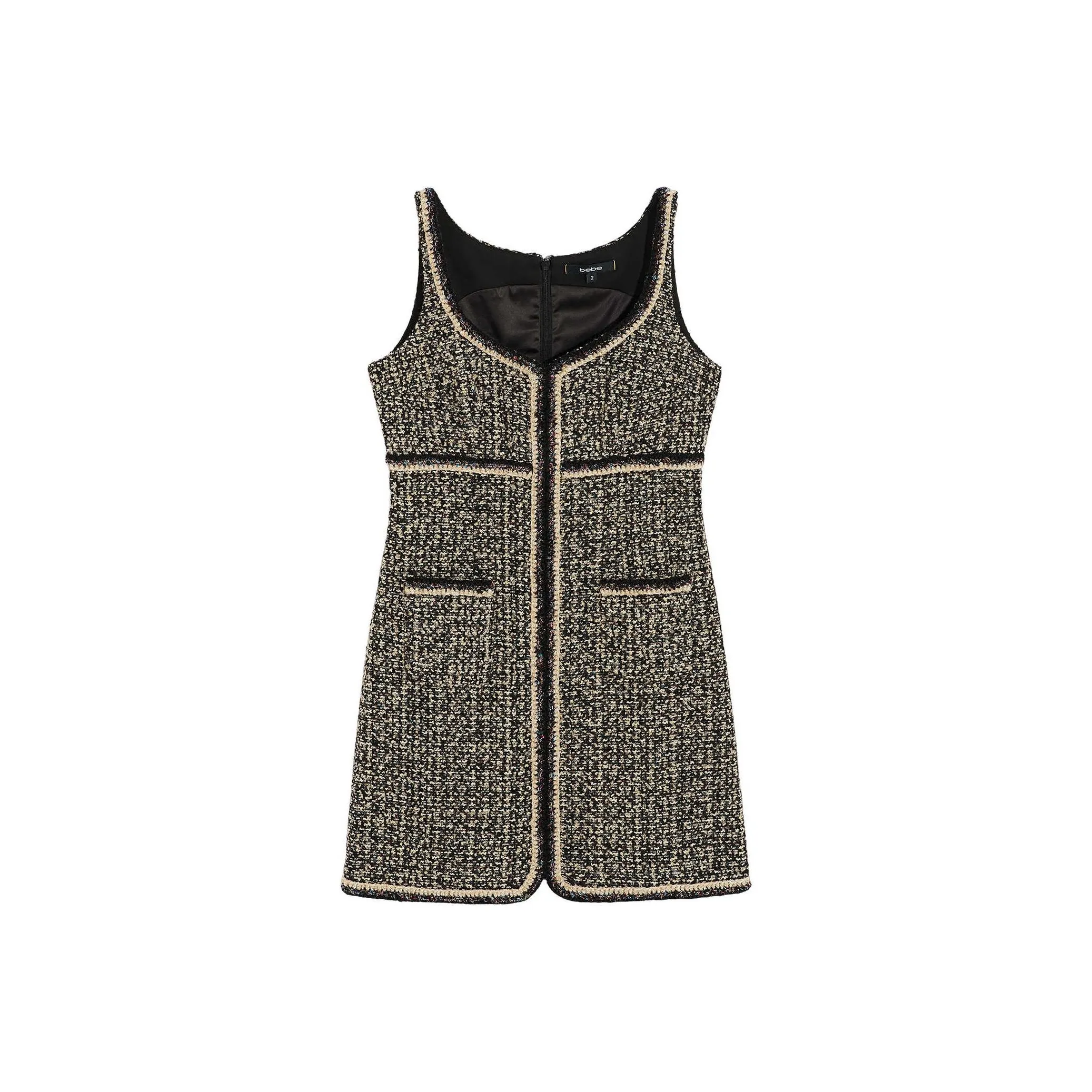 Bebe FW24 Sleeveless Dress Women's Black/Gold