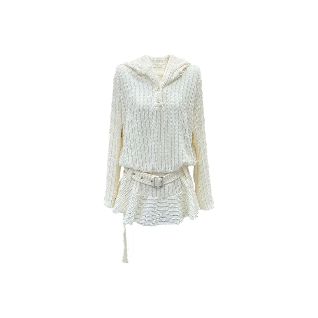 SKYA Длинное платье с длинными рукавами женское белое