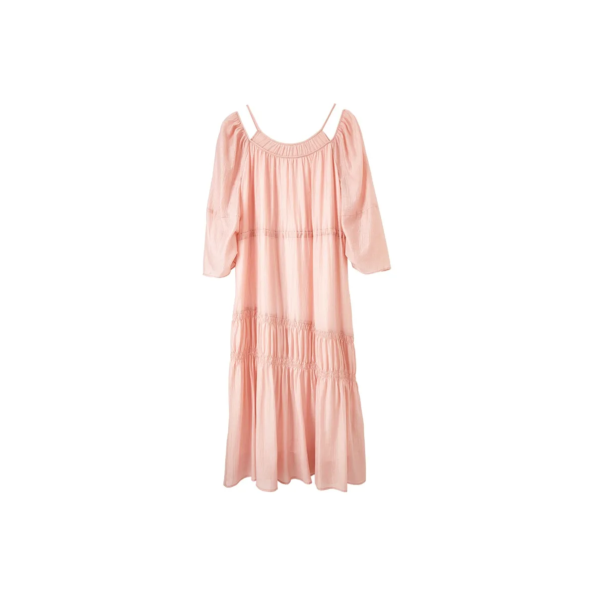 SENTUBILA Long Sleeved Dress Women's Peach Pink