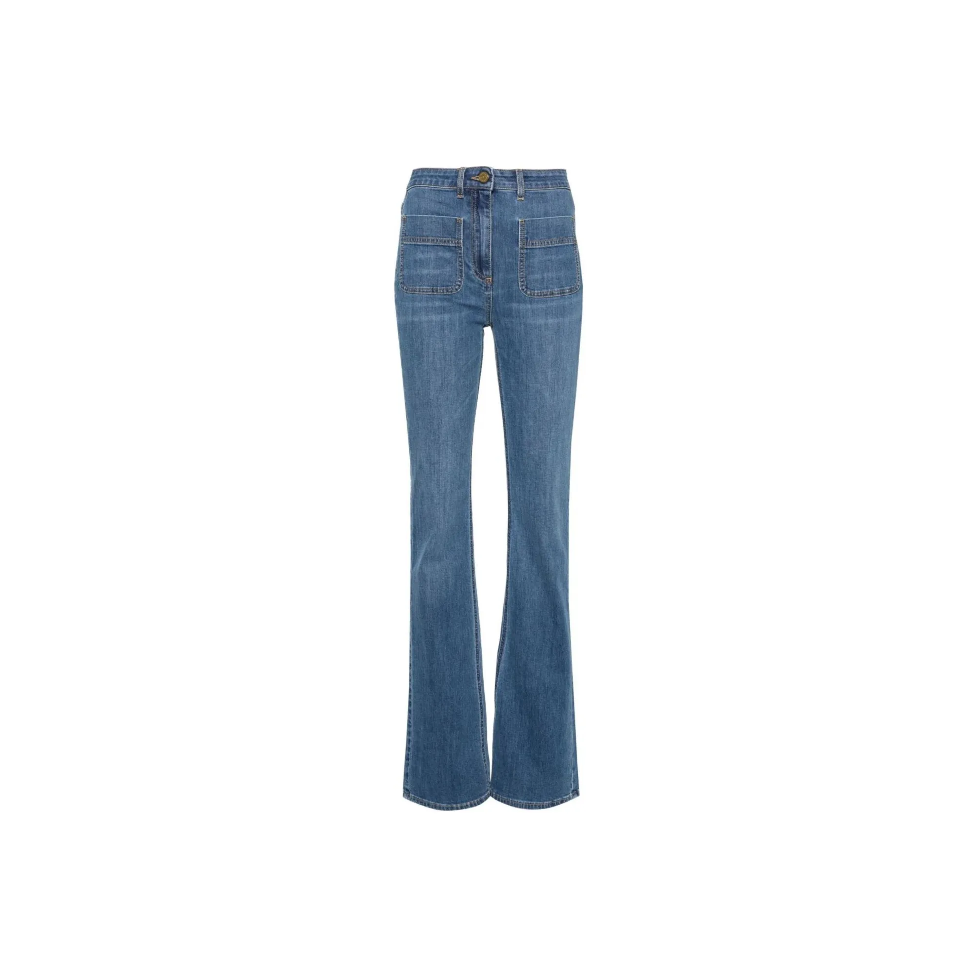 Elisabetta Franchi Logo Plaque Boot Cut Jeans