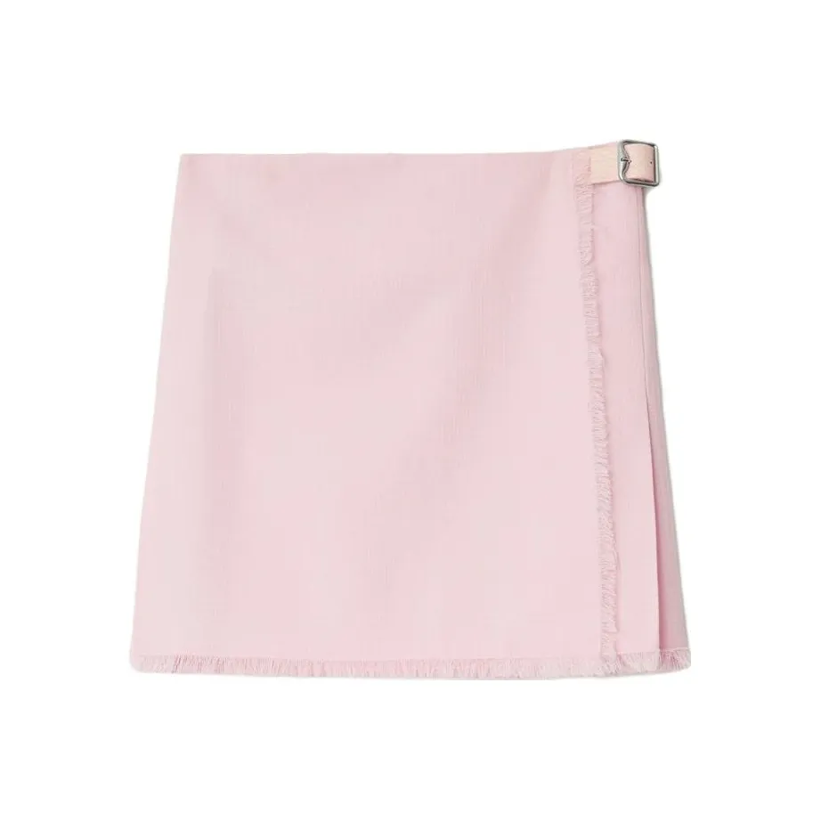Burberry Pleated Frayed Edge Mini Skirt
