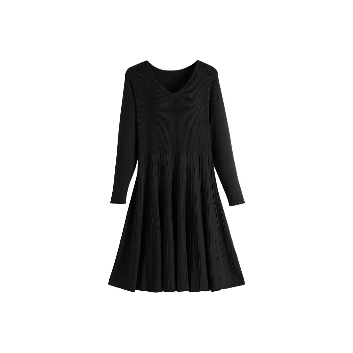 MSSHE Длинное платье с длинными рукавами женское черное