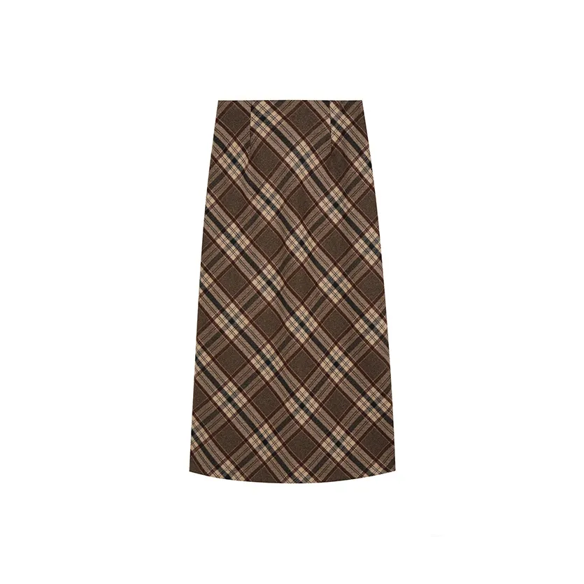 Ice cream and whale Коричневый Длина платья по центру Женские Повседневные длинные юбки