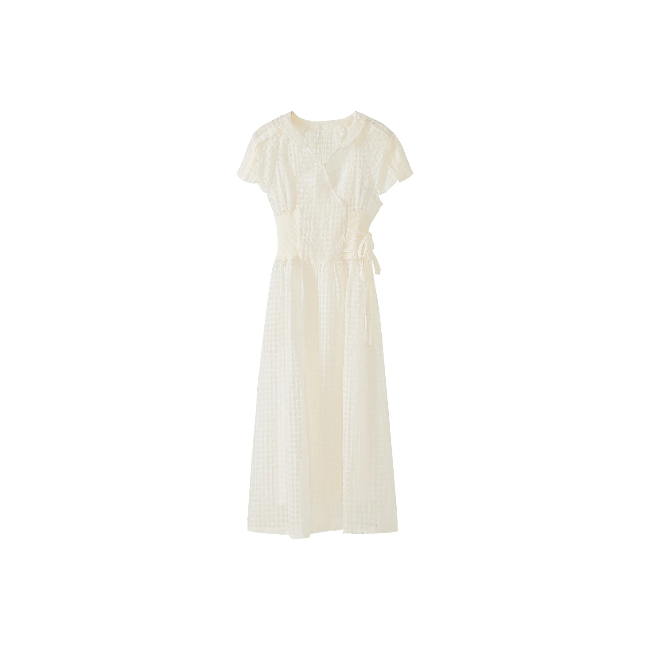 Fstudio Короткий рукав Платье Женское Абрикосовое