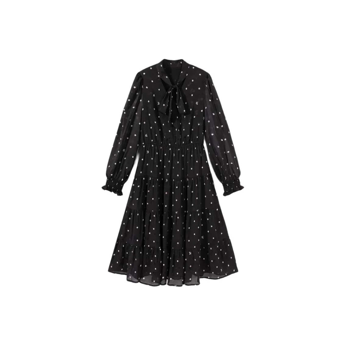 EICHITOO Длинное платье с длинными рукавами женское черный узор