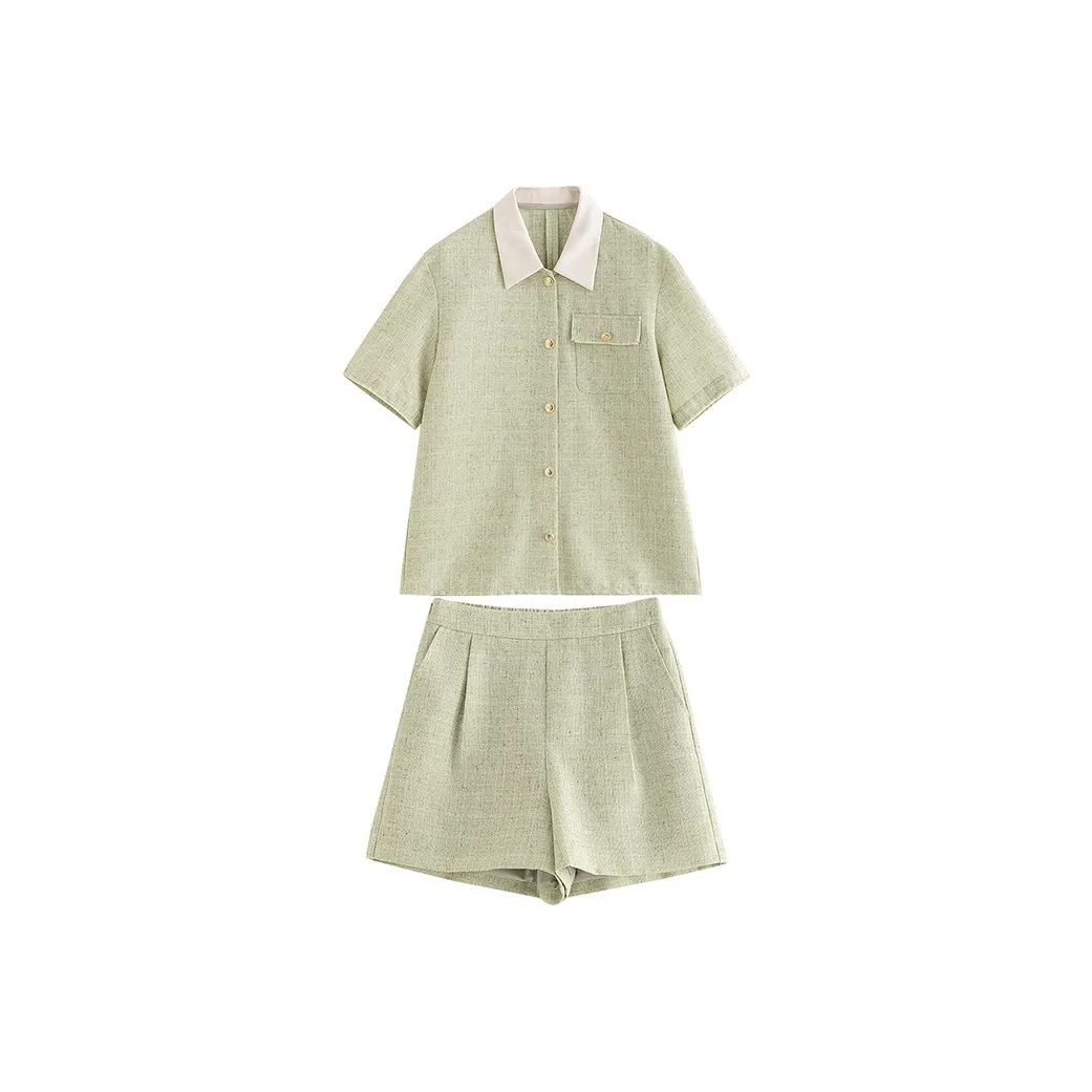 Initial Language Casual Suit Women's Light Green