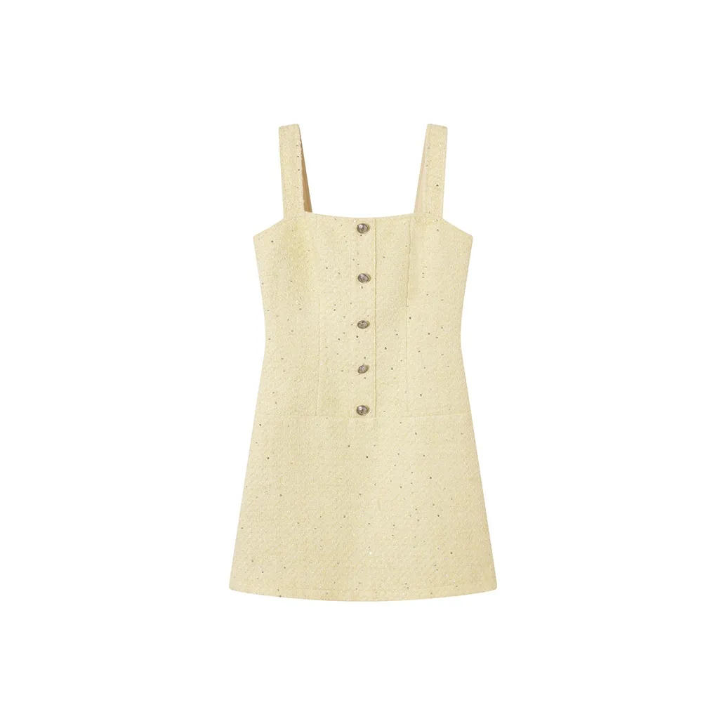 Ouyang Slip Платье Женское Сырно-желтого цвета