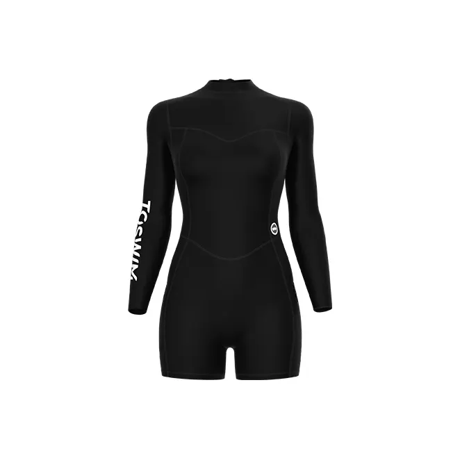TOSWIM One Piece Swimsuits Women's Octopus Black Diving Wetsuit