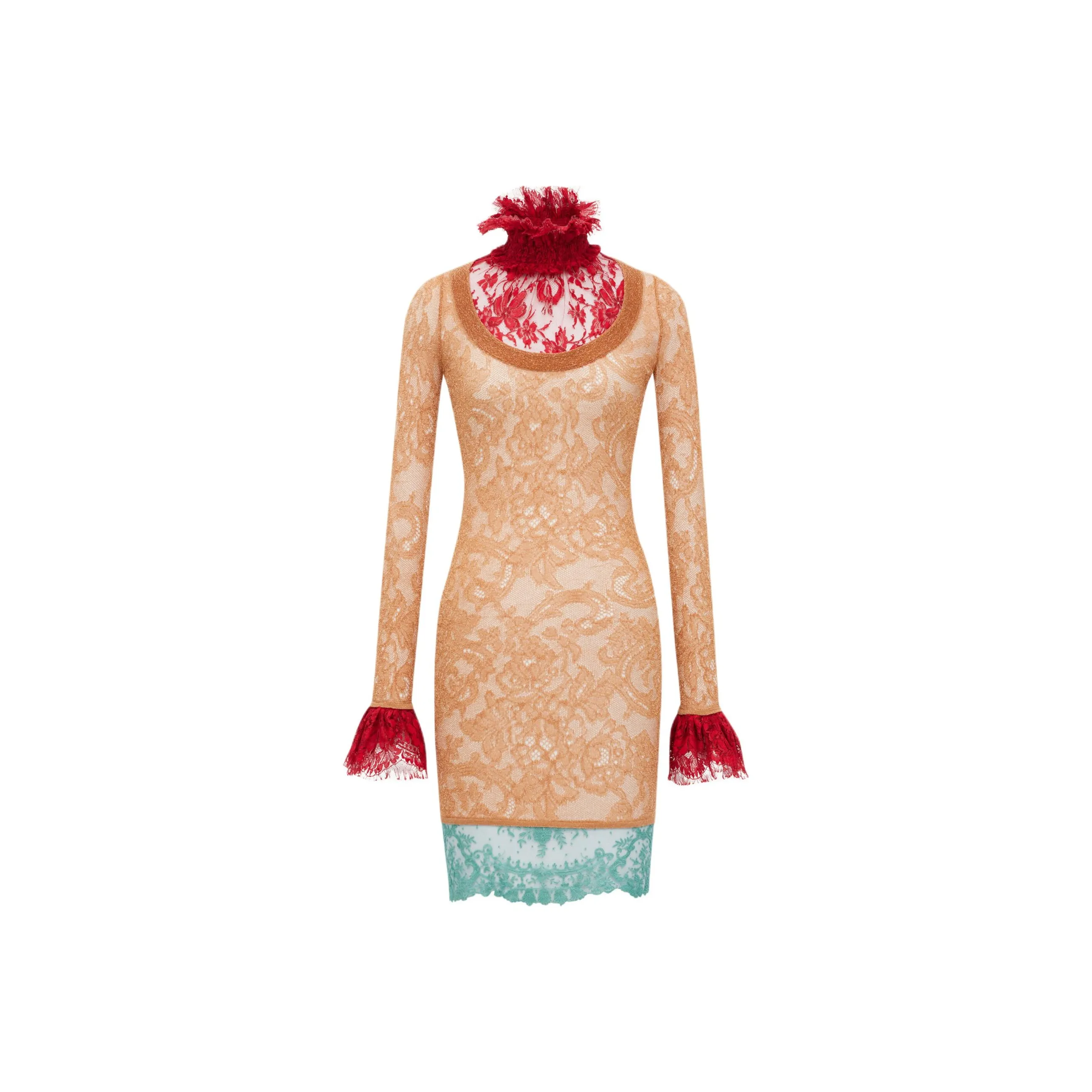 SAINT LAURENT Long Sleeved Dress Women's Orange