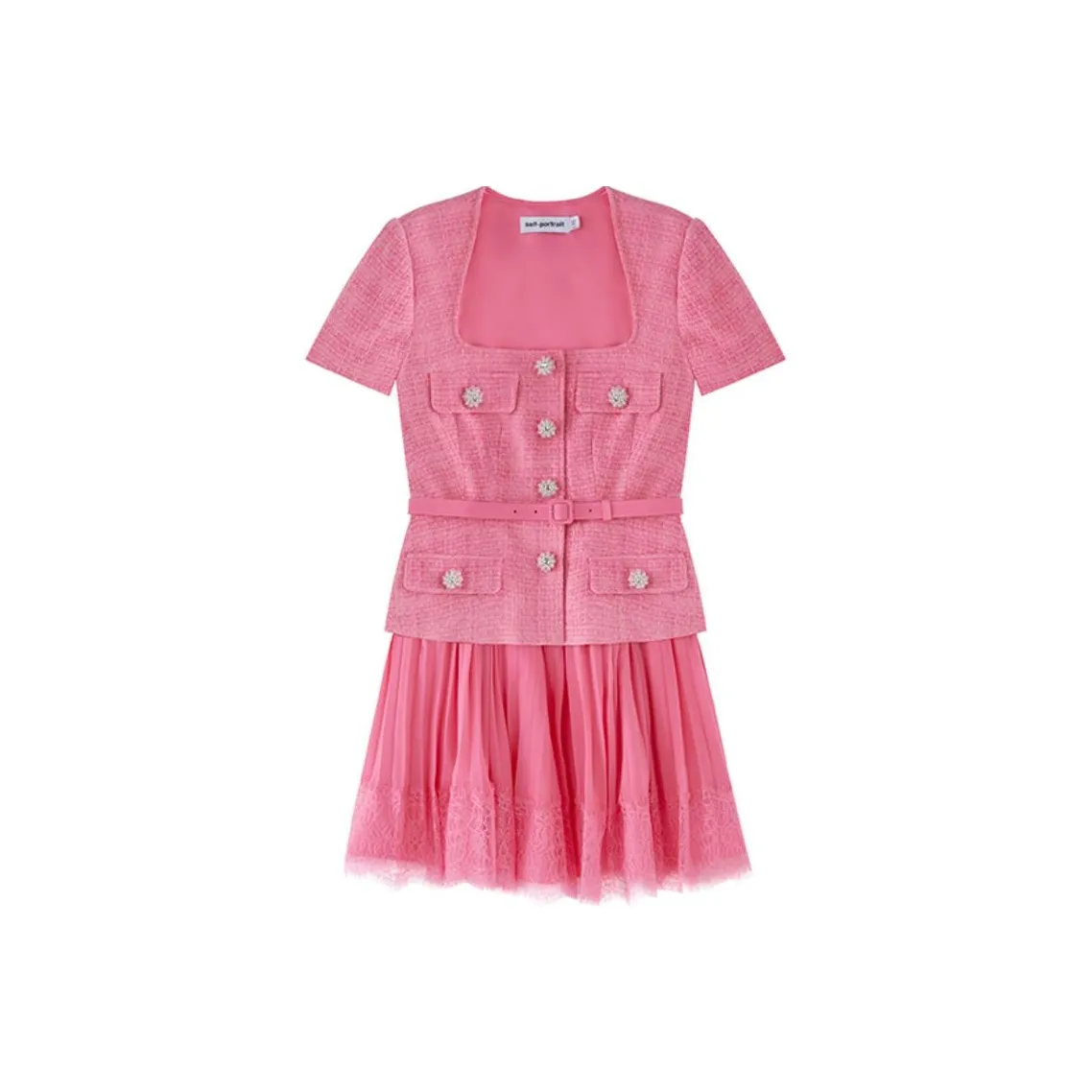 Self portrait Short Sleeved Dress Women's Pink