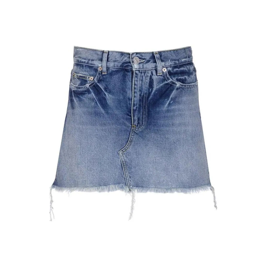 Balenciaga SS22 Denim Short Skirts Regular Fit Women's Light Blue