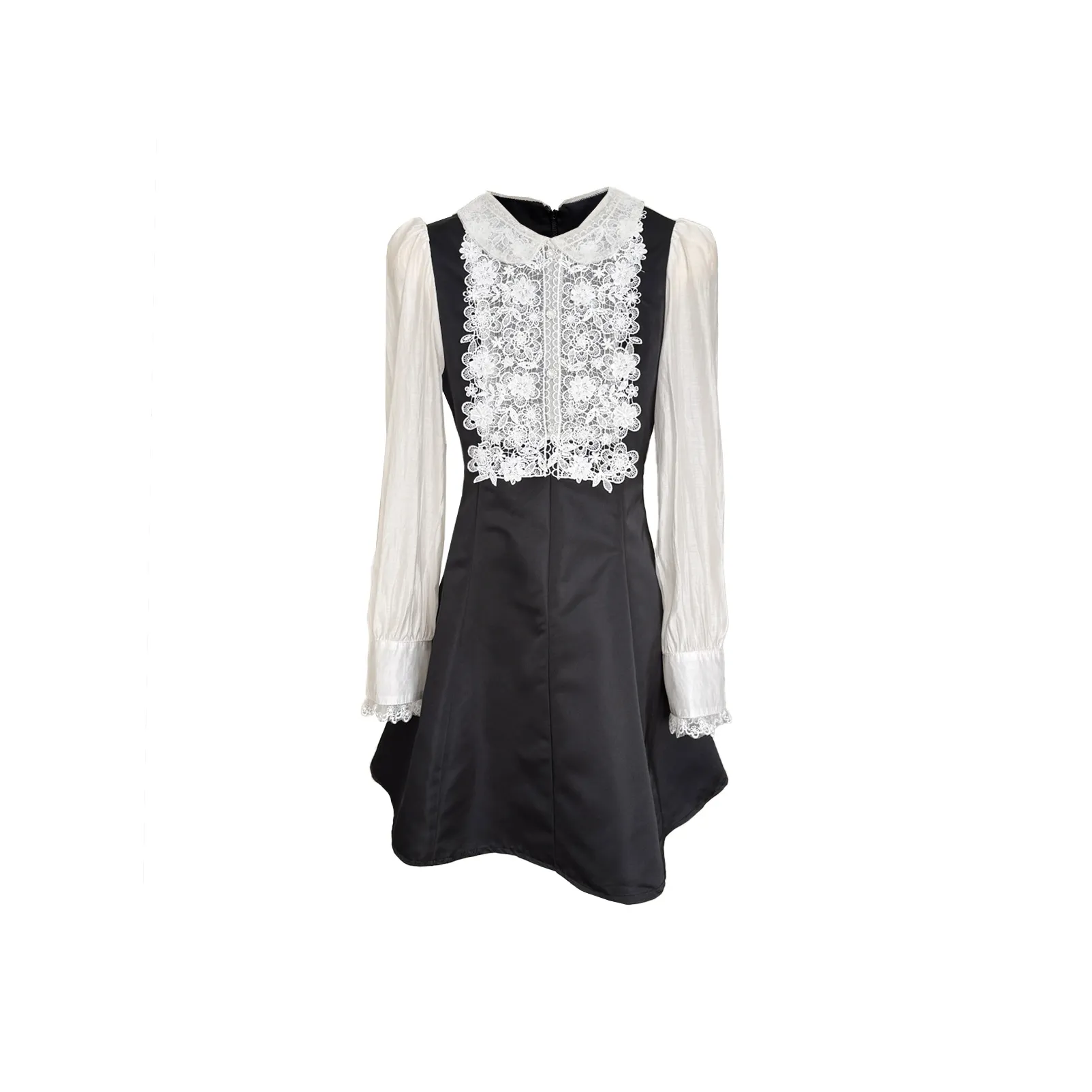 CPAURA Длинное платье с длинными рукавами женское черное и белое