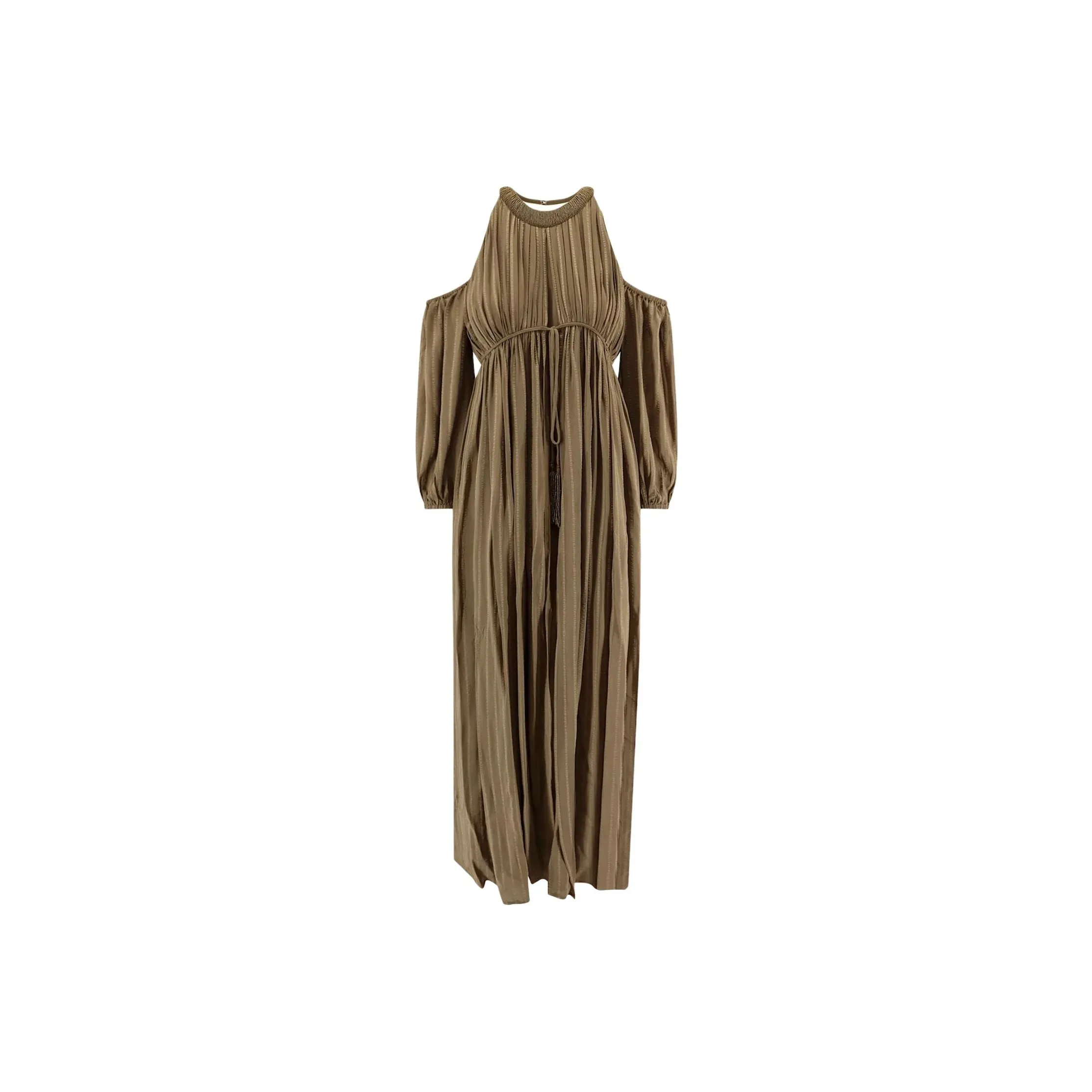 PINKO Long Sleeved Pleated Midi Dress